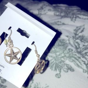 Nautical Designed Golden Dangling Star Earring